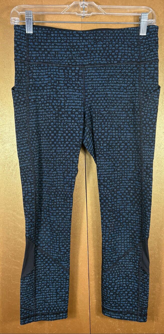 Lululemon Leggings Size 6 Blue Pace Rival Crop Shatter Weave Desert Teal Alberta